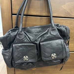 Tylie Malibu Black Leather Shoulder Bag